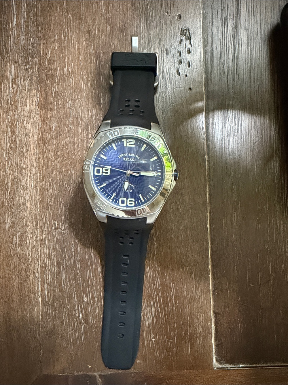 Tommy Bahama Navy Blue Dial Silver-Tone Sport Watch